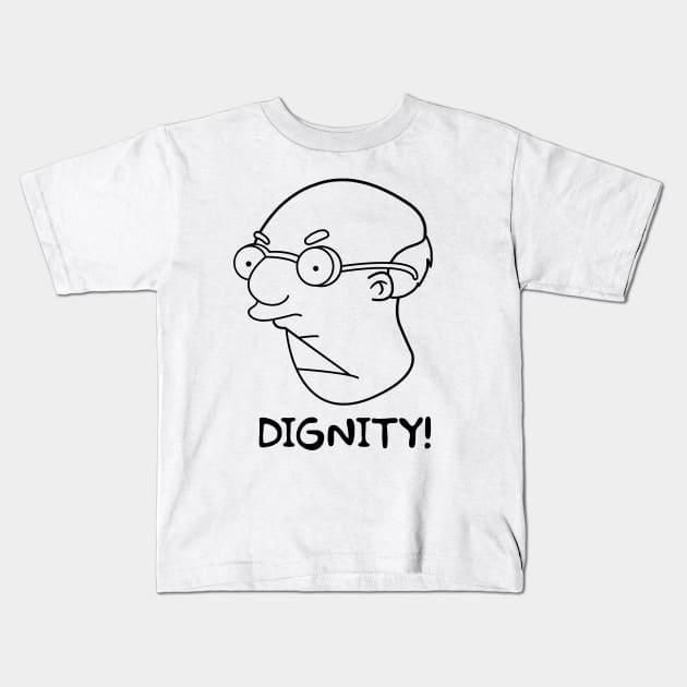 Kirk Dignity - White Tee Kids T-Shirt by Rock Bottom